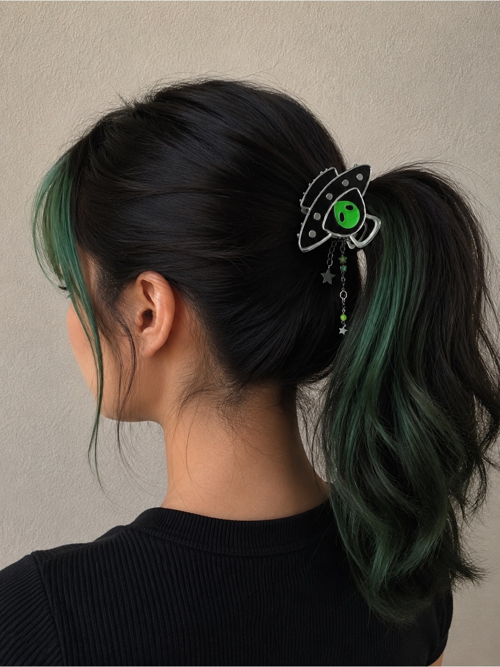 Green Alien UFO Hair Clip - Women Accessories